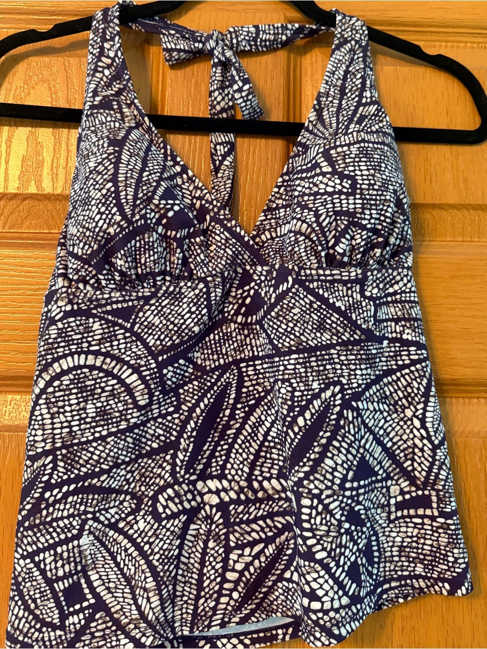 Purple & White Halter Tankini Top